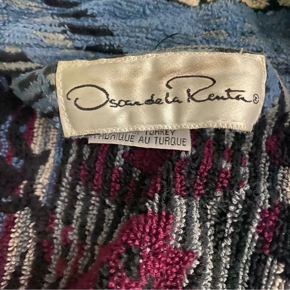 Oscar De La Renta Aztec Loungewear Bathrobe Vintage Heavy Terry Cloth OS - Picture 3 of 8